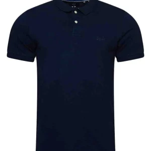 Superdry Polo Vintage Logo Cotone Biologico Blu