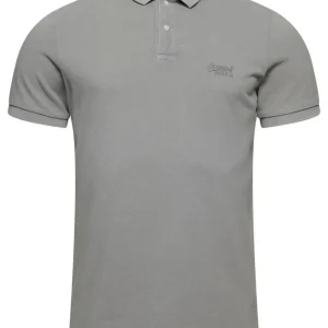 Superdry Polo Vintage Logo Cotone Biologico Grigio