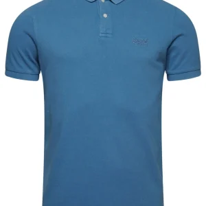 Superdry Polo Vintage Logo Cotone Biologico Azzurro