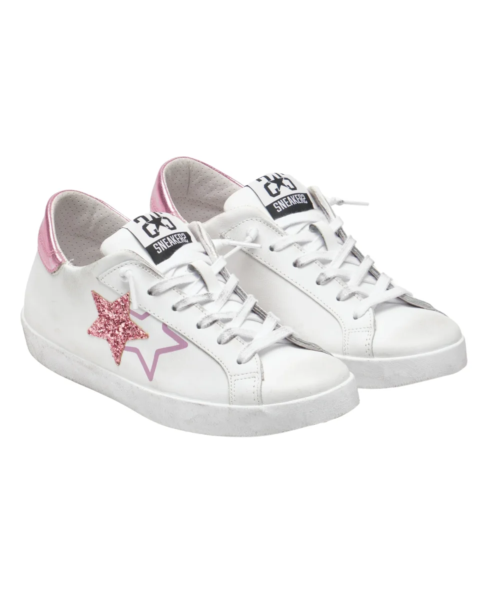 2star Made In Italy Artigianale Pelle 100% Bianco Donna 2SD4603 - immagine 3