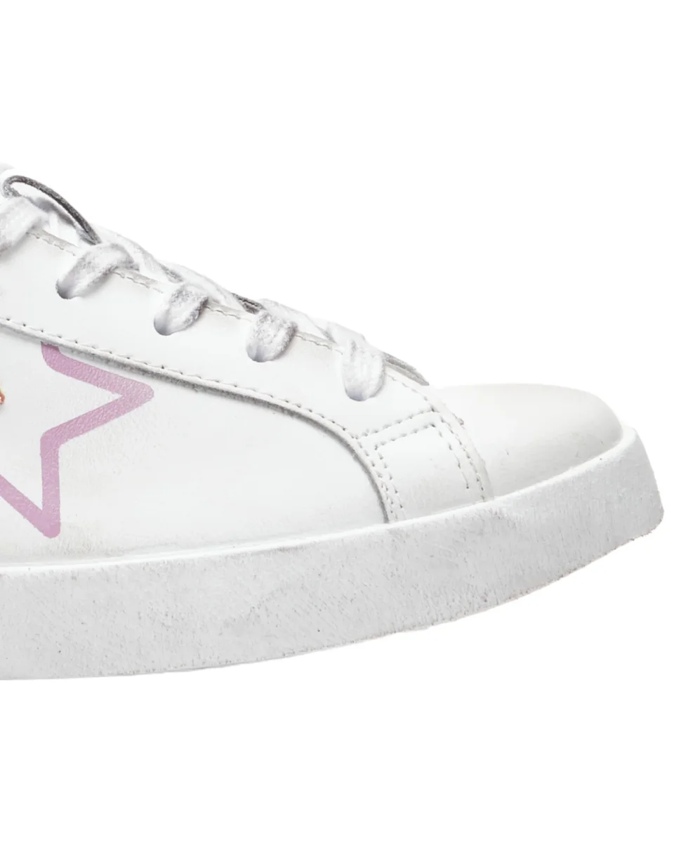 2star Made In Italy Artigianale Pelle 100% Bianco Donna 2SD4603 - immagine 6