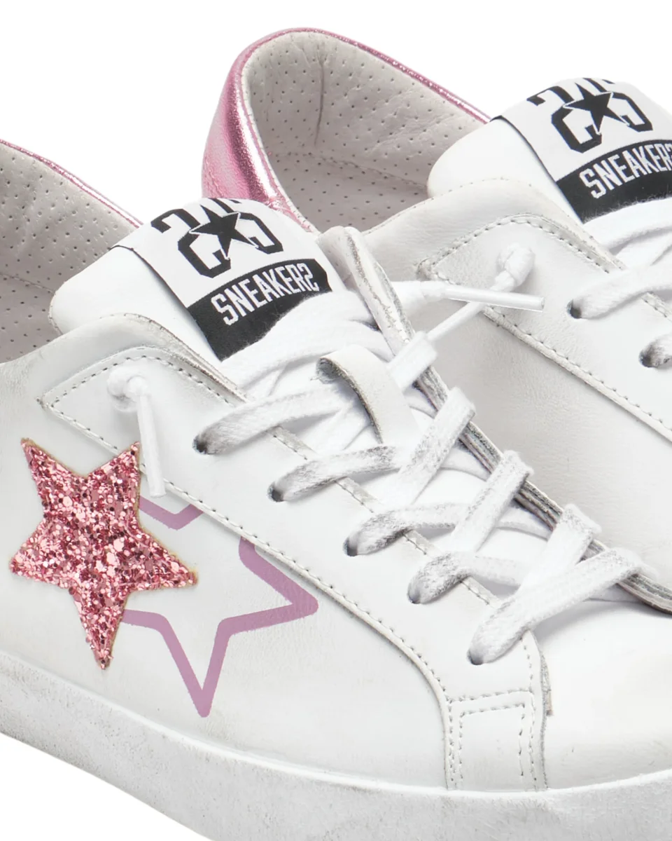 2star Made In Italy Artigianale Pelle 100% Bianco Donna 2SD4603 - immagine 7