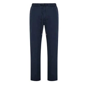 PANTALONE UOMO CON COULISSE IN COTONE STRETCH NAVY BLUE - P32106 07