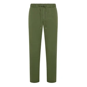 PANTALONE UOMO CON COULISSE IN COTONE STRETCH MILITARE - P32106 19