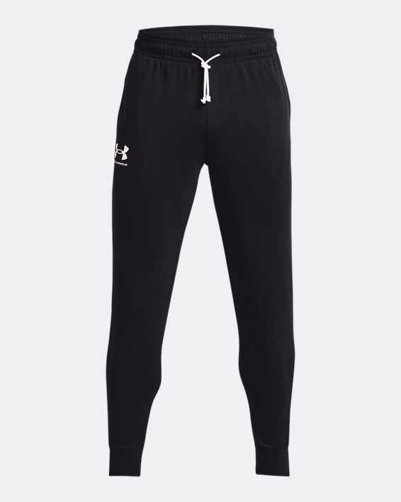 Under Armour Pantaloni Jogger Allenamento Terry Rival Misto Cotone Nero Uomo