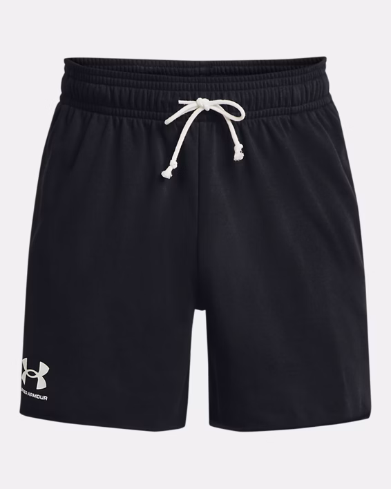 Under Armour Shorts da Allenamento UA Rival Terry 6 inches Misto Cotone Nero Uomo