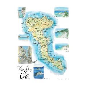 Corfù mappa turistica di Poppy