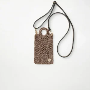 Porta cellulare tracolla crochet KEISI Brown