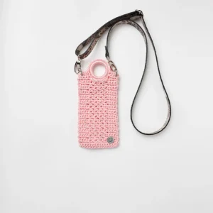 Porta cellulare tracolla crochet KEISI Pink