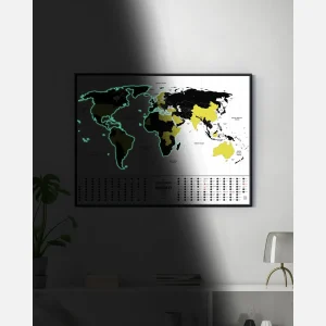 Poster scratch off mappa mondo fluorescente