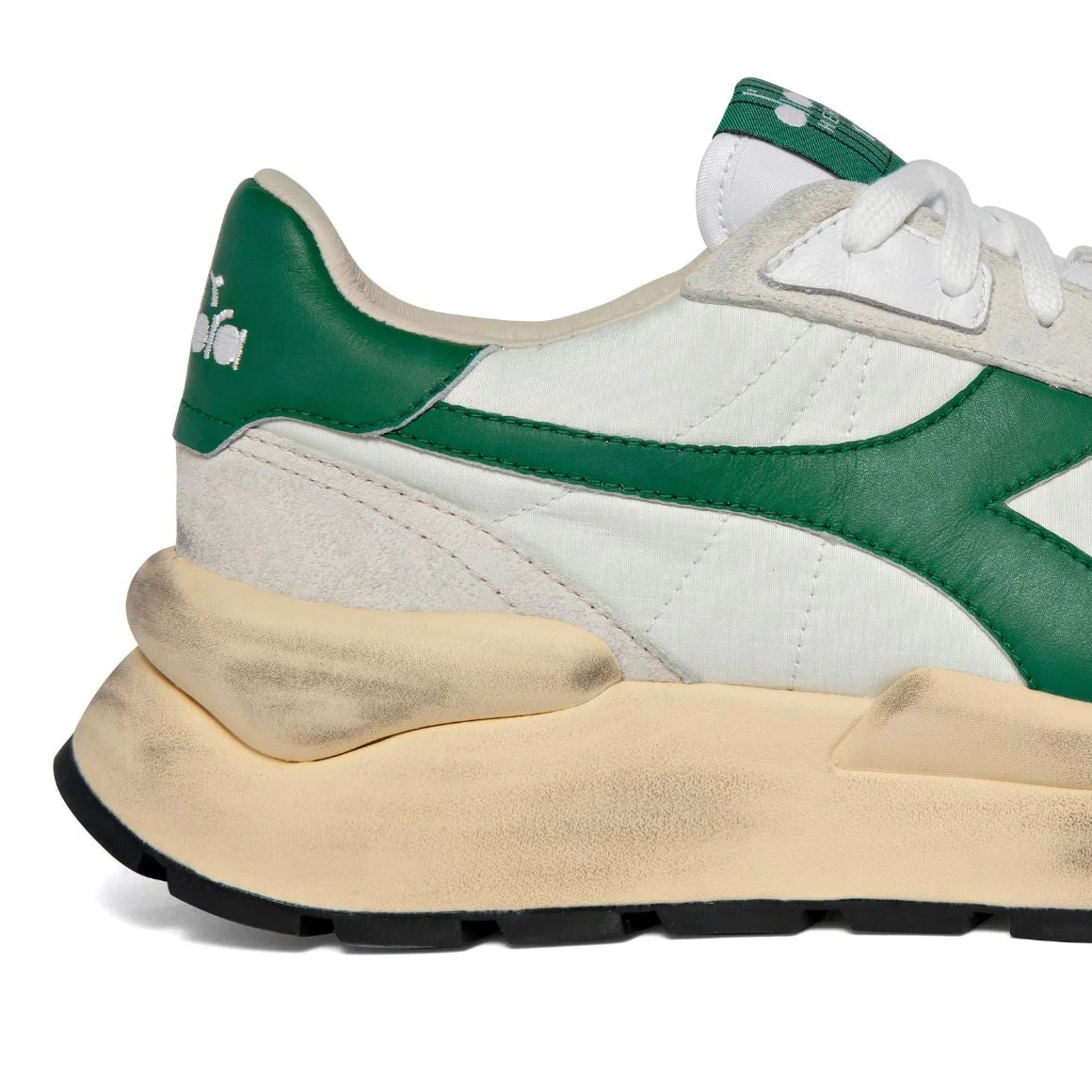Diadora Heritage Sneaker Uomo Mercury Elite Sprint SW Tomaia in Pelle Bianco Verde - immagine 4