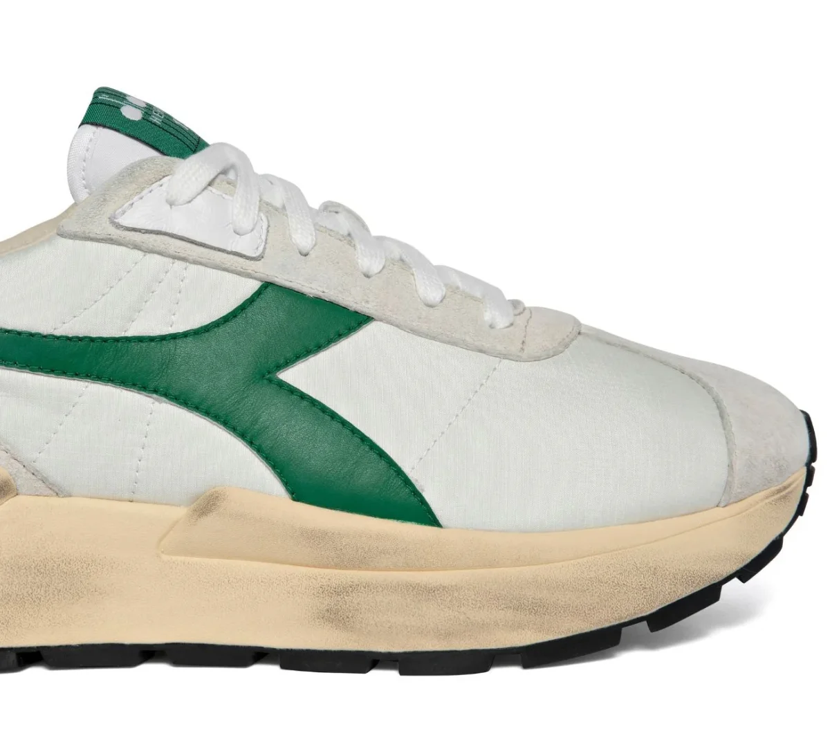 Diadora Heritage Sneaker Uomo Mercury Elite Sprint SW Tomaia in Pelle Bianco Verde - immagine 3