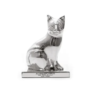 A.g.spalding&bros. Fermacarte Da Ufficio 'sitting Cat' Argento Unisex