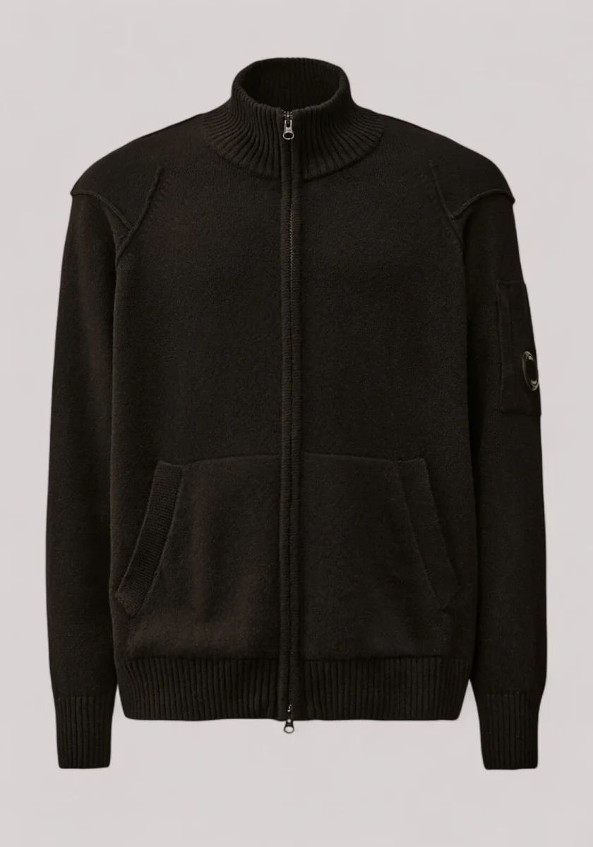MAGLIA UOMO FULL ZIP NERO