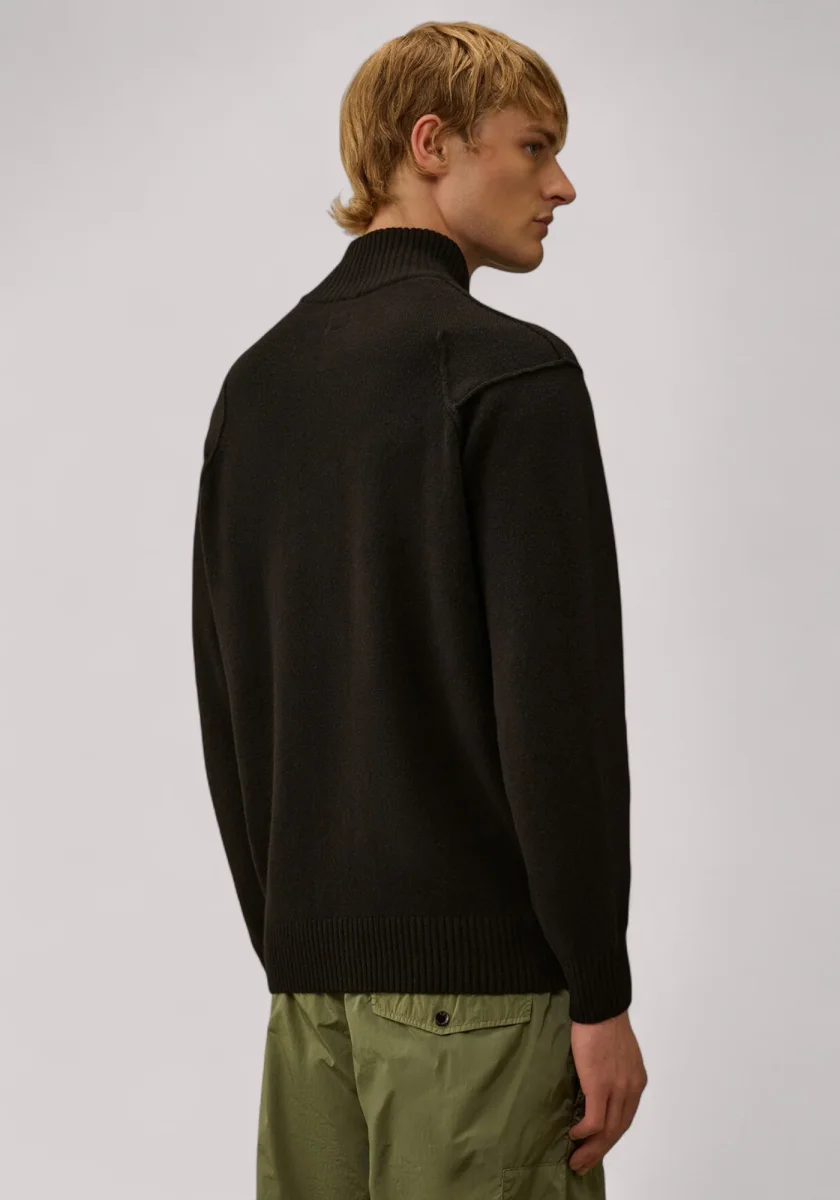 MAGLIA UOMO FULL ZIP NERO - immagine 4