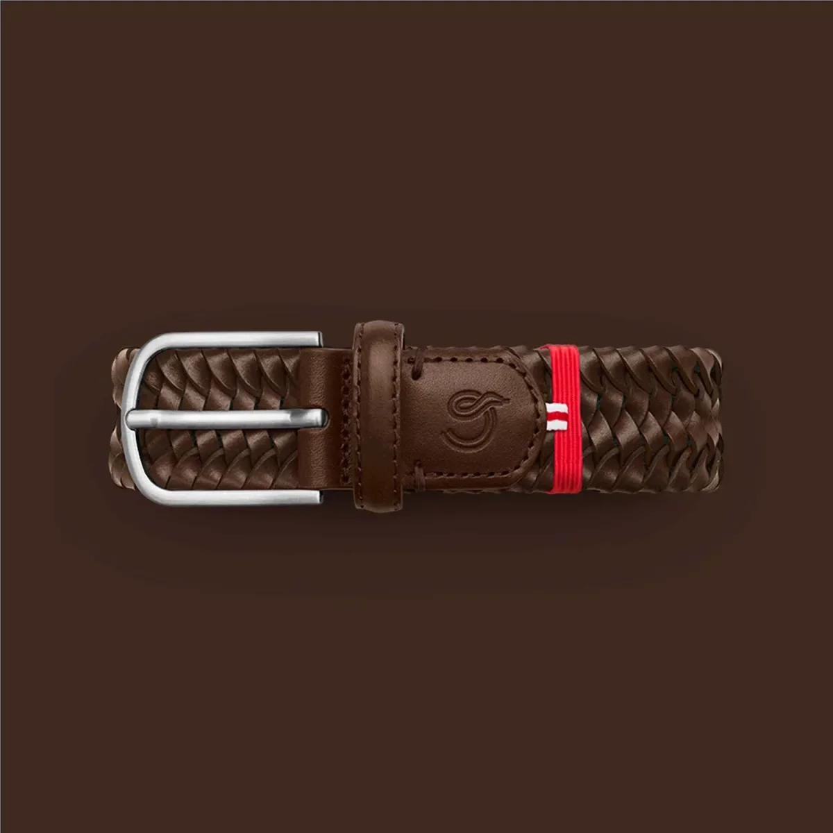La Boucle cintura intrecciata pelle italiana intarsiata premium box regalo Roma marrone