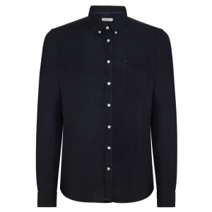 CAMICIA UOMO BOTTON DOWN IN MISTO LINO BLU - S33103 07