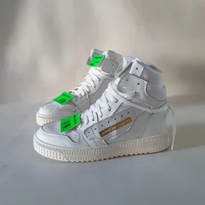 Sneakers Jammers London Liadiv pelle bianco con etichette fluo verde