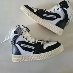 Sneakers Jammers London Liadiv pelle nero e bianco