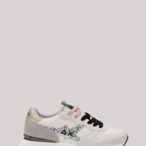 SCARPE DONNA STARGIRL GLITTER LOGO BIANCO PANNA