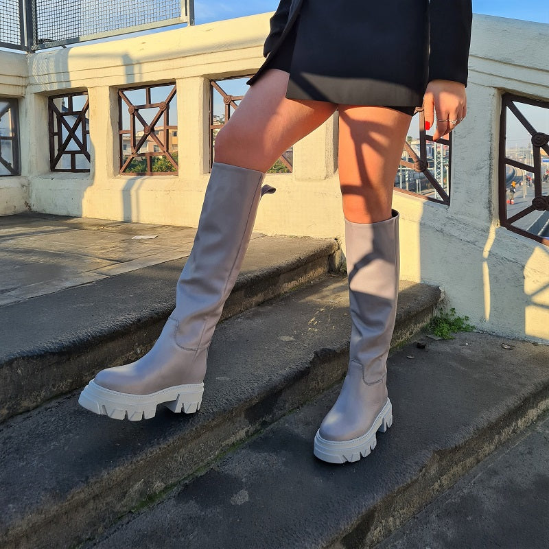 Stivali Wake 36 pelle grigio e gomma in tinta - immagine 4