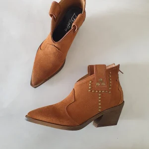 Stivaletti Stephan 12 camoscio cuoio con borchie