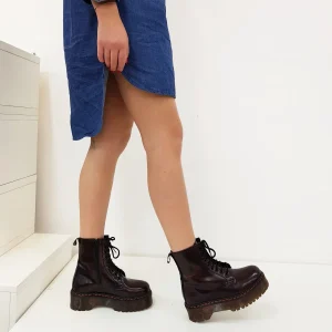 Stivaletti Oxford pelle abrasivato bordeaux