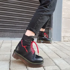 Stivaletti Oxford patch pelle nero