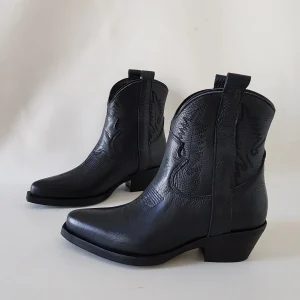 Stivaletti Oldwest 5 pelle nero ricamo