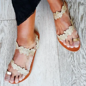 Sandali bassi color oro DAPHNE