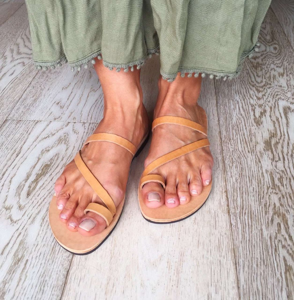 Sandali greci cuoio KEA - immagine 3