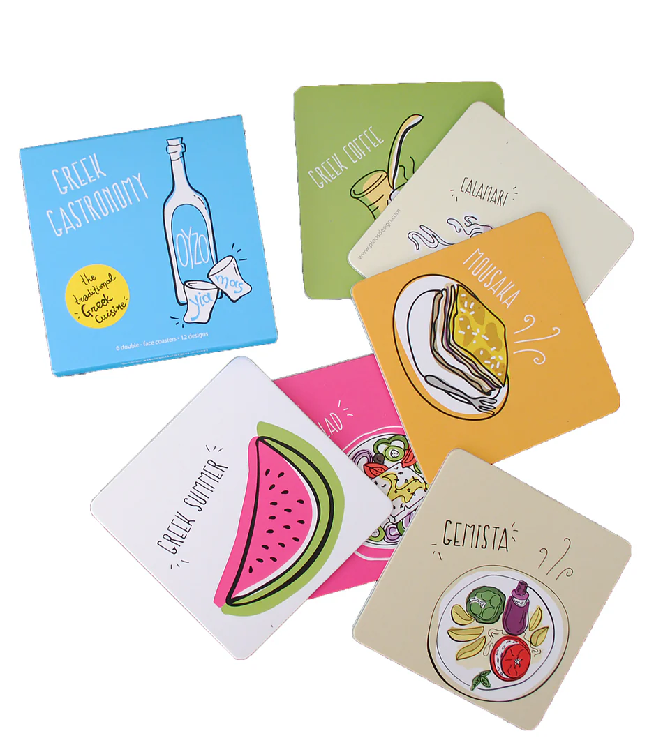 Set 6 sottobicchieri - GREEK GASTRONOMY