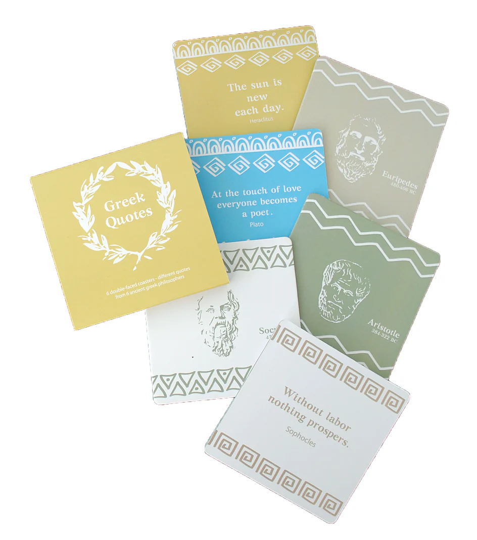 Set 6 sottobicchieri - GREEK QUOTES