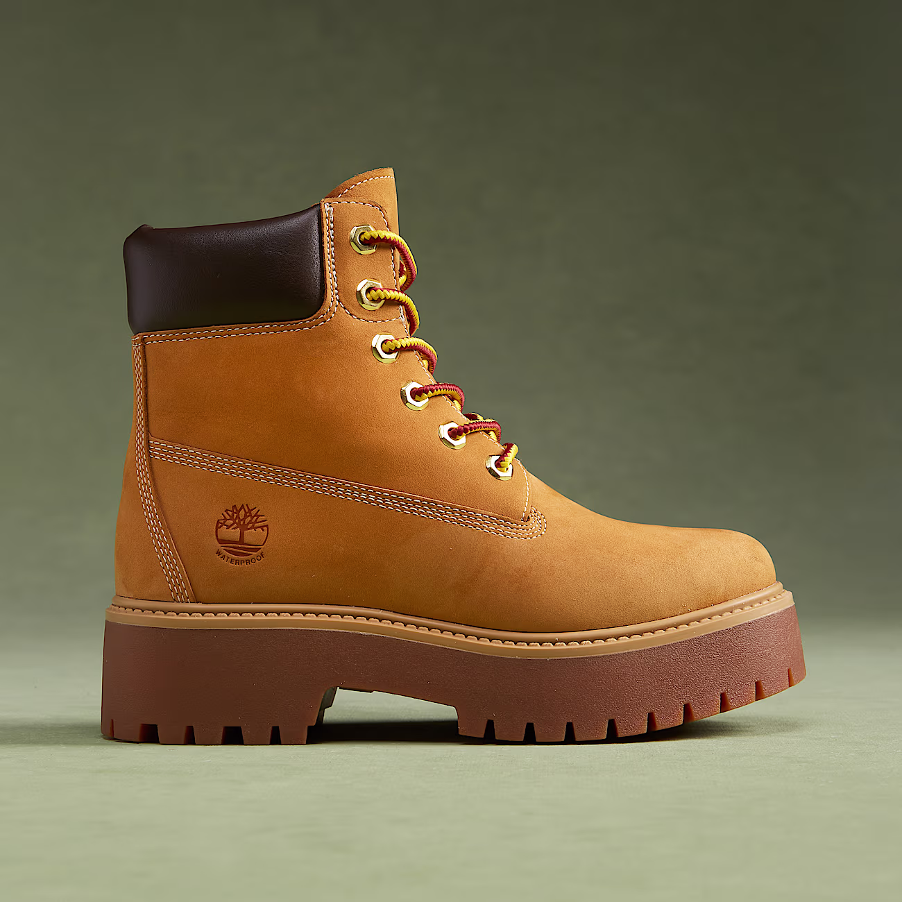 Timberland Stivale Impermeabile Donna con Plateau Stone Steet 6-Inch in Pelle Giallo - immagine 8