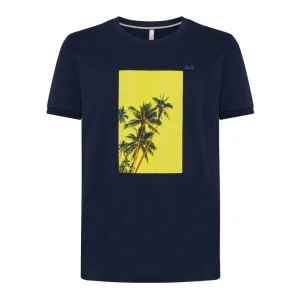 T-SHIRT UOMO CON STAMPA BLUE NAVY - T32110 07