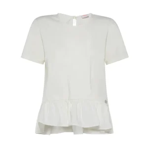 T-SHIRT DONNA IN COTONE PORCELLANA - T32211 39