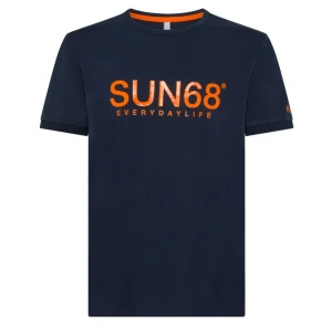 T-SHIRT UOMO PRINT FLUO NAVY BLUE - T33108  07