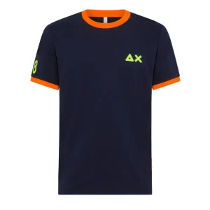 T-SHIRT UOMO LOGO FLUO NAVY BLUE - T33122  07