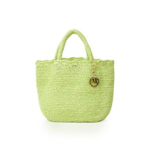 Tote bag paglia CATANIA verde lime