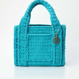 Tote bag uncinetto NIMES Turchese