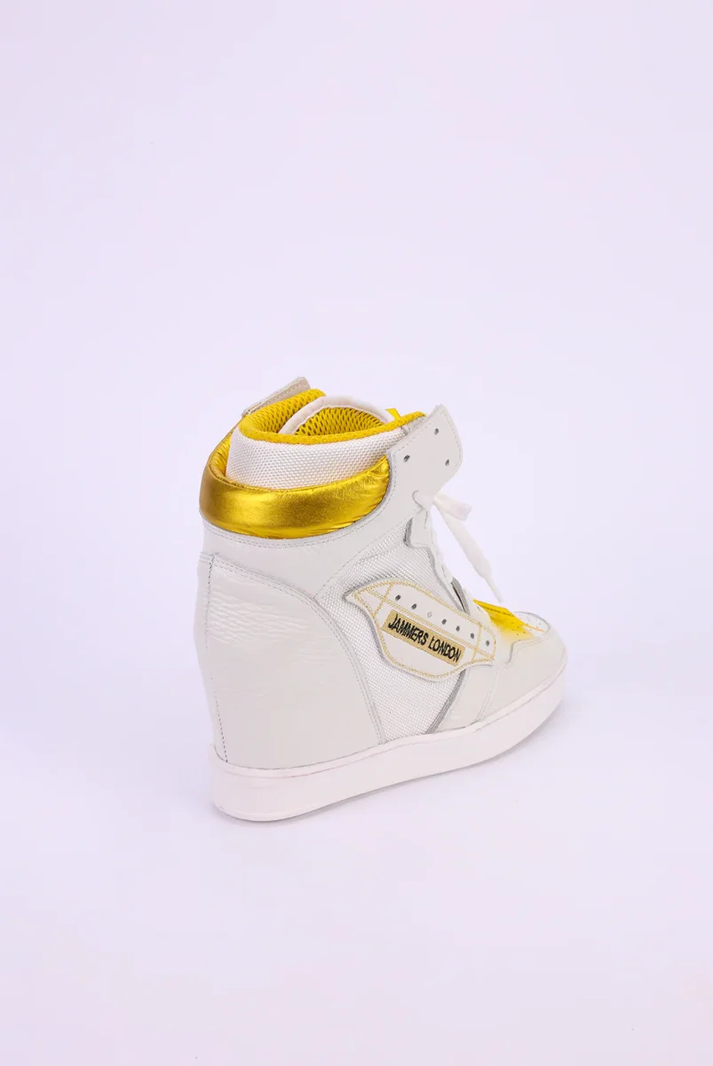 Sneakers Upp Code pelle bianco e riporto giallo - immagine 5