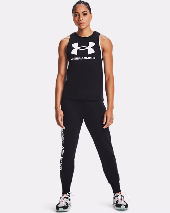 Under Armour Canotta Sportiva Donna Tank Top Elasticizzato Allenamento UA Tech Nero - immagine 5