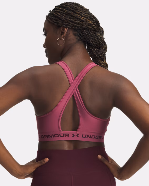 Under Armour Reggiseno Sportivo Mid Crossback Donna Elasticizzato Allenamento UA Tech Fuchsia Dusk - immagine 9