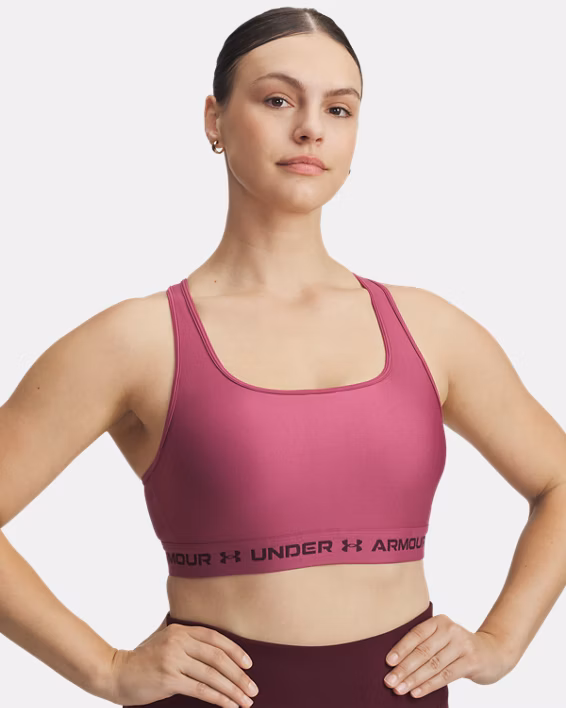 Under Armour Reggiseno Sportivo Mid Crossback Donna Elasticizzato Allenamento UA Tech Fuchsia Dusk - immagine 5