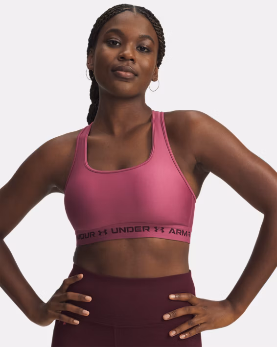 Under Armour Reggiseno Sportivo Mid Crossback Donna Elasticizzato Allenamento UA Tech Fuchsia Dusk - immagine 6