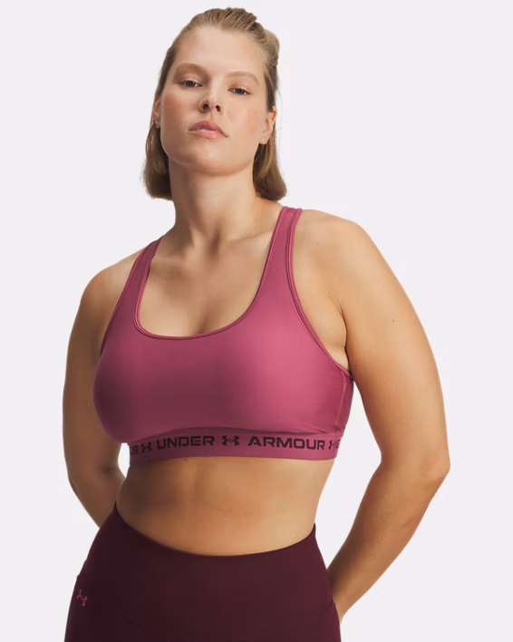 Under Armour Reggiseno Sportivo Mid Crossback Donna Elasticizzato Allenamento UA Tech Fuchsia Dusk - immagine 4