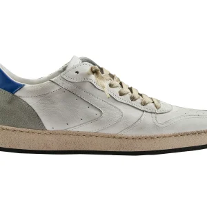 Valsport Scarpa Sneaker Davis Heritage in Nappa Bianco Blu uomo pelle artigianale