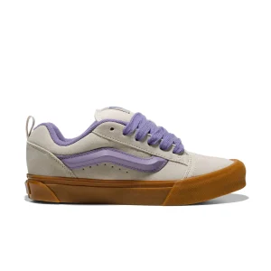Vans Scarpa Knu Skool Tomaia in Tela e Pelle Beige e Lilla Sneaker Unisex