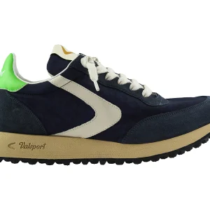 Valsport Scarpe Sneaker artigianali pelle Made in ITALY Start Run Nylon Vintage Blu