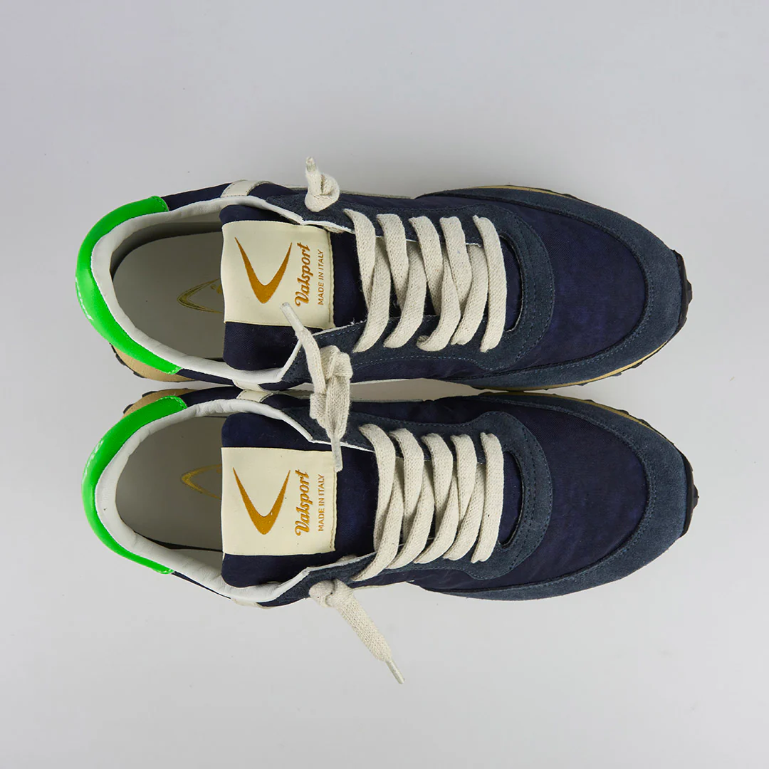 Valsport Scarpe Sneaker artigianali pelle Made in ITALY Start Run Nylon Vintage Blu - immagine 3